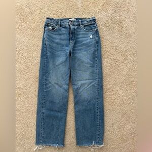 NWOT loft straight legged jeans frayed hem size 29